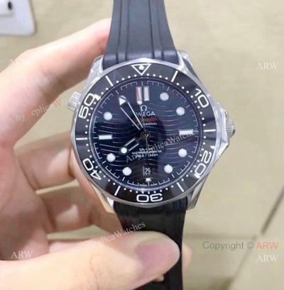 Omega Seamaster 300m Watch SS Black Wave Dial